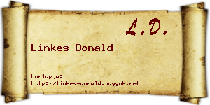 Linkes Donald névjegykártya